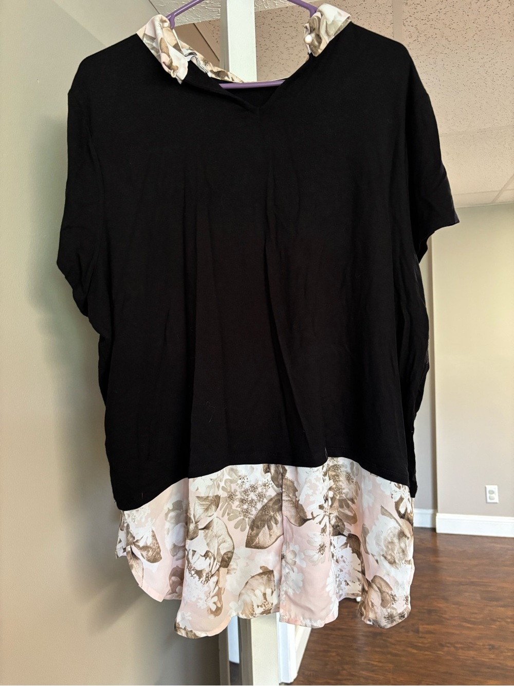 Women's Elle Layered Floral Hem Top
